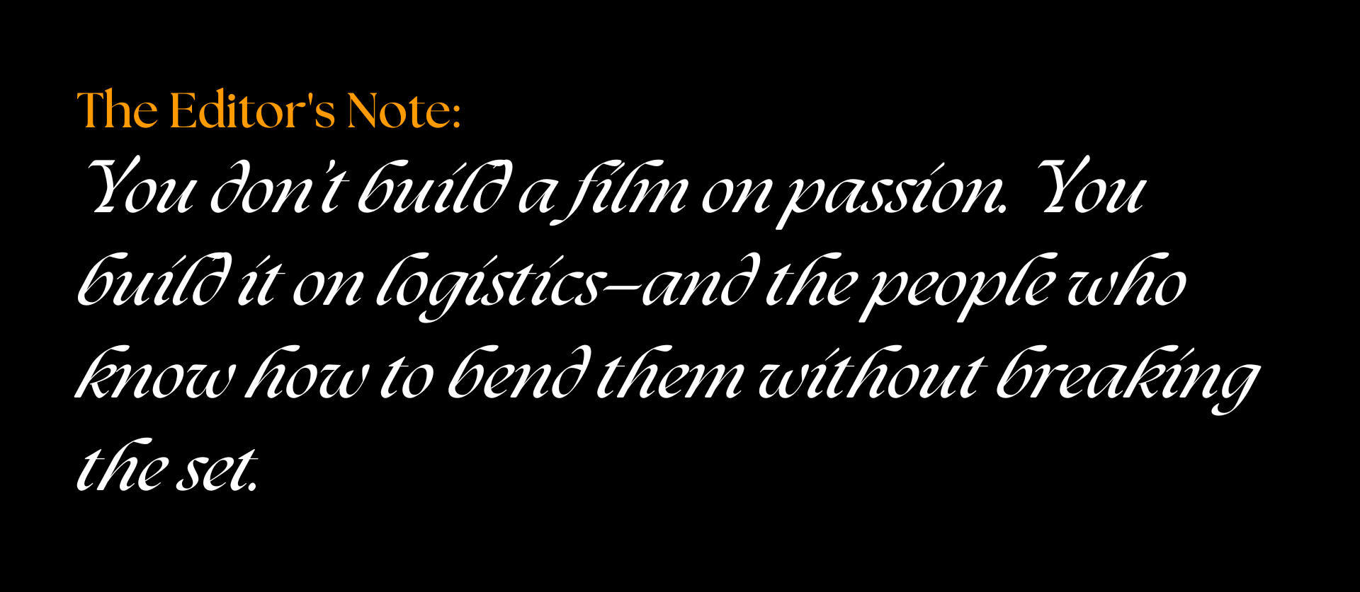 The Invisible Backbone: Why Line Producers Matter